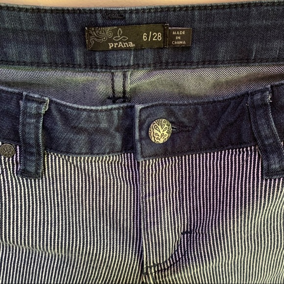 PrAna Denim - PrAna  Organic Cotton Indigo Stripe Jett Capri